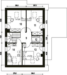 Poddasze projektu - Głuszec z wiatą [A1]