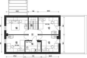 Poddasze projektu - Eco 5 z garażem 2-st. [A1]