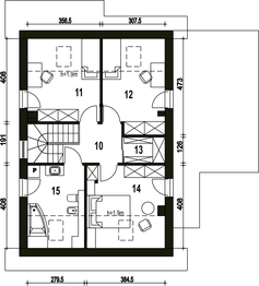 Poddasze projektu - Głuszec z garażem 1-st. [A]