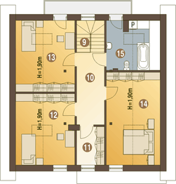 Poddasze projektu - Nowinka V z garażem 1-st. [A]
