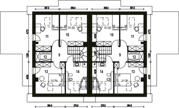 Poddasze projektu - Głuszec z wiatą bliźniak [A1-BL]