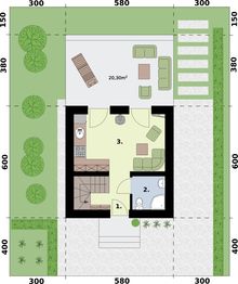 Parter projektu - Lido 3 A dom letniskowy na zgłoszenie do 35m2
