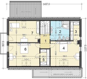 Poddasze projektu - Bocian 3 z garażem 2-st.