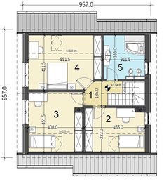 Poddasze projektu - Jaskółka 3 bez garażu