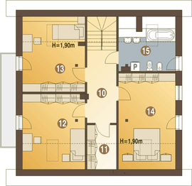 Poddasze projektu - Nowinka VI z garażem 1-st. [A]