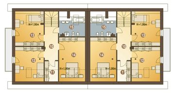 Poddasze projektu - Nowinka VI z garażem 1-st. bliźniak [A-BL1]