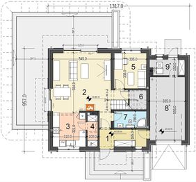 Parter projektu - Jaskółka 4 z garażem