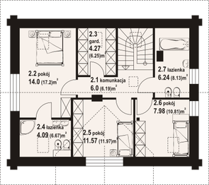Poddasze projektu - Bolesławice małe 36 dw