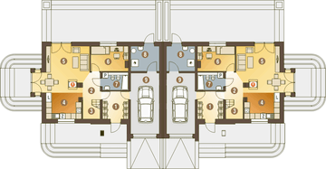 Parter projektu - Czeczotka II z garażem 1-st. bliźniak [A-BL]