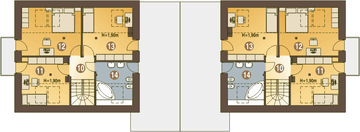 Poddasze projektu - Czeczotka II z garażem 1-st. bliźniak [A-BL]