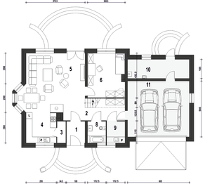 Parter projektu - Dom Dla Ciebie 1 w3 z garażem 2-st. [A1]