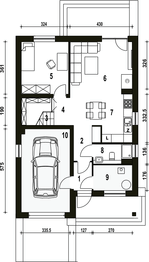 Parter projektu - Mazurek II z garażem 1-st. [A]