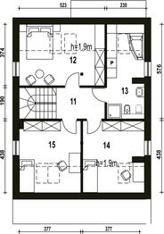 Poddasze projektu - Mazurek II z garażem 1-st. [A]