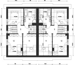 Poddasze projektu - Głuszec II z garażem 1-st. bliźniak [A-BL1]