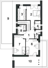 Piętro 1 projektu - Przestronny D40