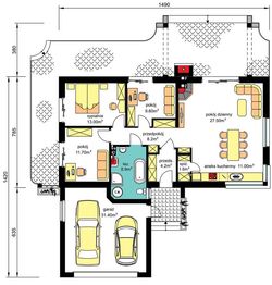 Parter projektu - BW-39 wariant 6 z garażem