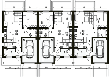 Parter projektu - Mazurek II z garażem 1-st. szeregówka [A-SZ]
