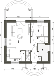 Parter projektu - Nela II bez garażu [B]