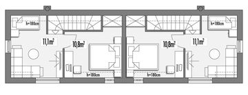 Piętro 1 projektu - Mikrus letniskowy podwójny