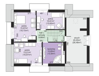 Poddasze projektu - Dom przy Cyprysowej 14 K2