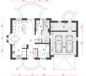 Parter projektu - Dom Dla Ciebie 3 z garażem 2-st. [A3]