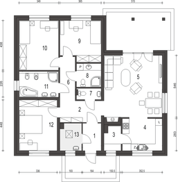 Parter projektu - Nasturcja bez garażu [B]