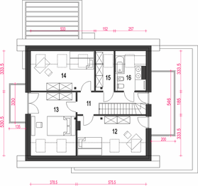 Poddasze projektu - Argos z garażem 1-st. [A]