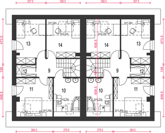 Poddasze projektu - Agat z wiatą bliźniak [A-BL]