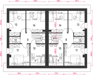 Poddasze projektu - Agat bez garażu bliźniak [B-BL]
