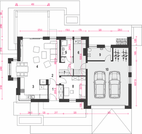 Parter projektu - Argos z garażem 2-st. [A1]
