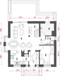Parter projektu - Daria III bez garażu [B]