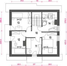 Poddasze projektu - Daria III bez garażu [B]