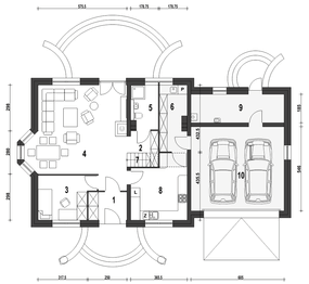 Parter projektu - Dom Dla Ciebie 1 w2 z garażem 2-st. [A1]