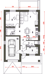 Parter projektu - Mazurek III z garażem 1-st. [A]