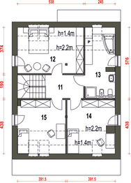 Poddasze projektu - Mazurek III z garażem 1-st. [A]