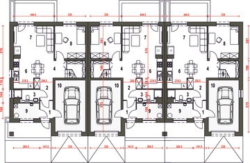 Parter projektu - Mazurek III z garażem 1-st. szeregówka [A-SZ]