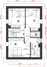 Poddasze projektu - Agat II z wiatą [A]