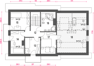 Poddasze projektu - Daria III z garażem 2-st. [A1]