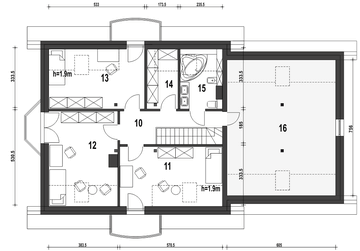 Poddasze projektu - Dom Dla Ciebie 1 w4 z garażem 2-st. [A1]