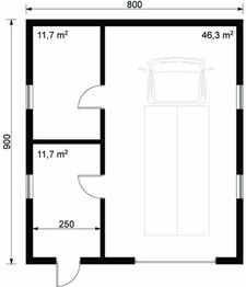 Rzut parteru projektu - W23-G21 1 stanowisko