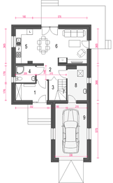 Parter projektu - Egon z garażem 1-st. [A]