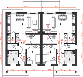 Parter projektu - Agat II bez garażu bliźniak [B-BL2]