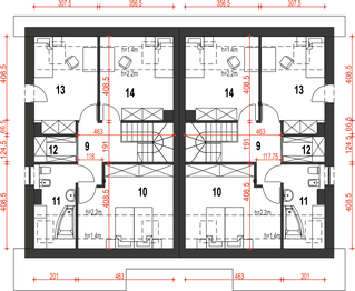 Poddasze projektu - Agat II bez garażu bliźniak [B-BL2]