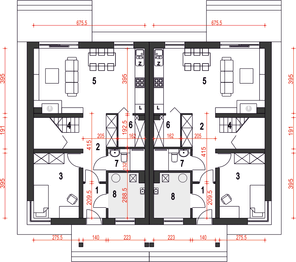 Parter projektu - Agat II bez garażu bliźniak [B-BL1]