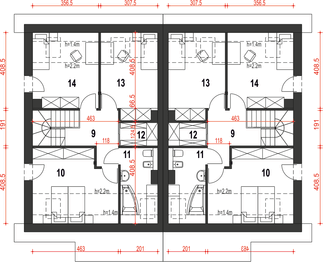 Poddasze projektu - Agat II bez garażu bliźniak [B-BL1]