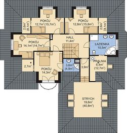 Poddasze projektu - APS 255 dwurodzinny