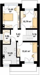 Piętro 1 projektu - Dąb 2 W