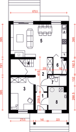 Parter projektu - Agat II bez garażu szeregówka [A-SZ]