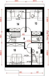 Poddasze projektu - Agat II bez garażu szeregówka [A-SZ]