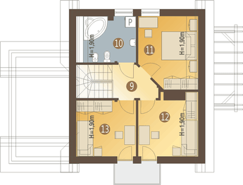 Poddasze projektu - Ala III z garażem 1-st. [A]